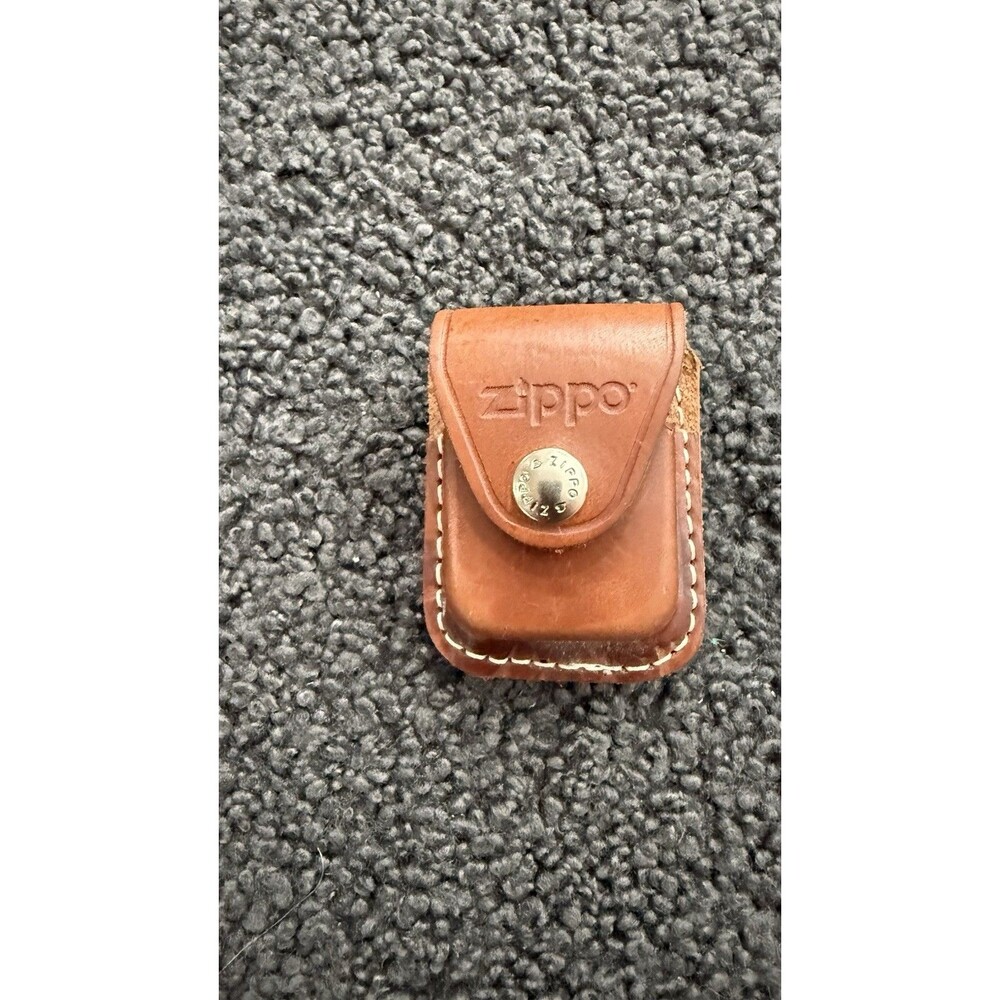 Zippo Lighters Brown Leather Belt Loop Carry Pouch